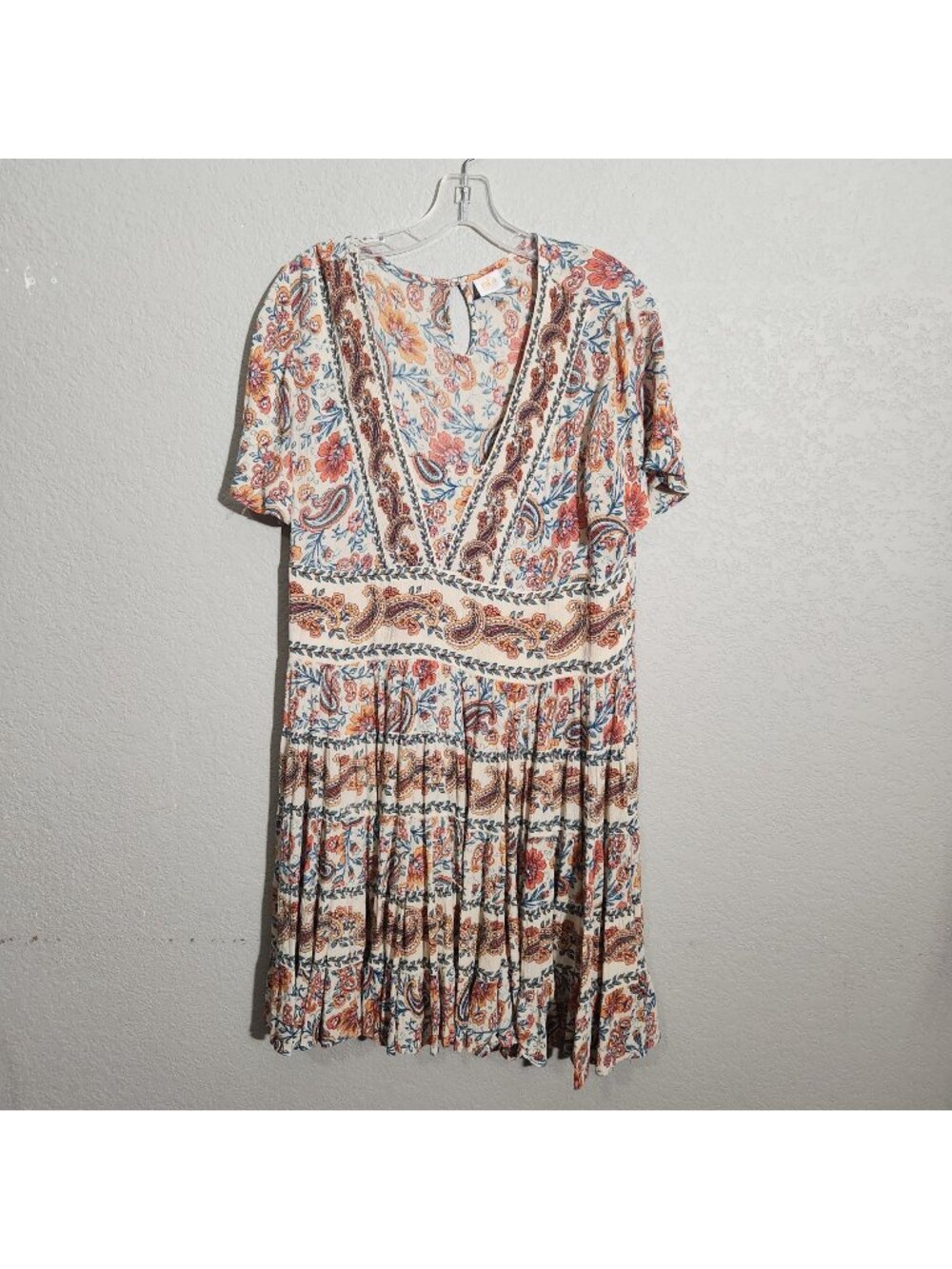 Bila Boho Midi Dress M Multicolor Paisley Floral Cottagecore